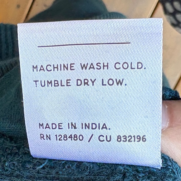 Pact 100% Organic Cotton Thermal Waffle Wide Leg Crop Pant NWOT Teal Blue Sz S - Picture 5 of 14